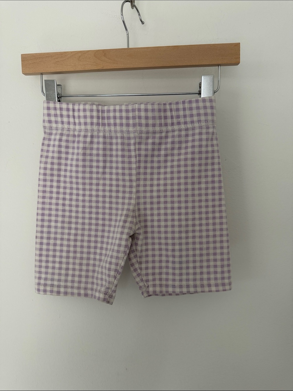 Cotton On Kids Gingham Stretch Bike Shorts Lavender Size 4-5 Years